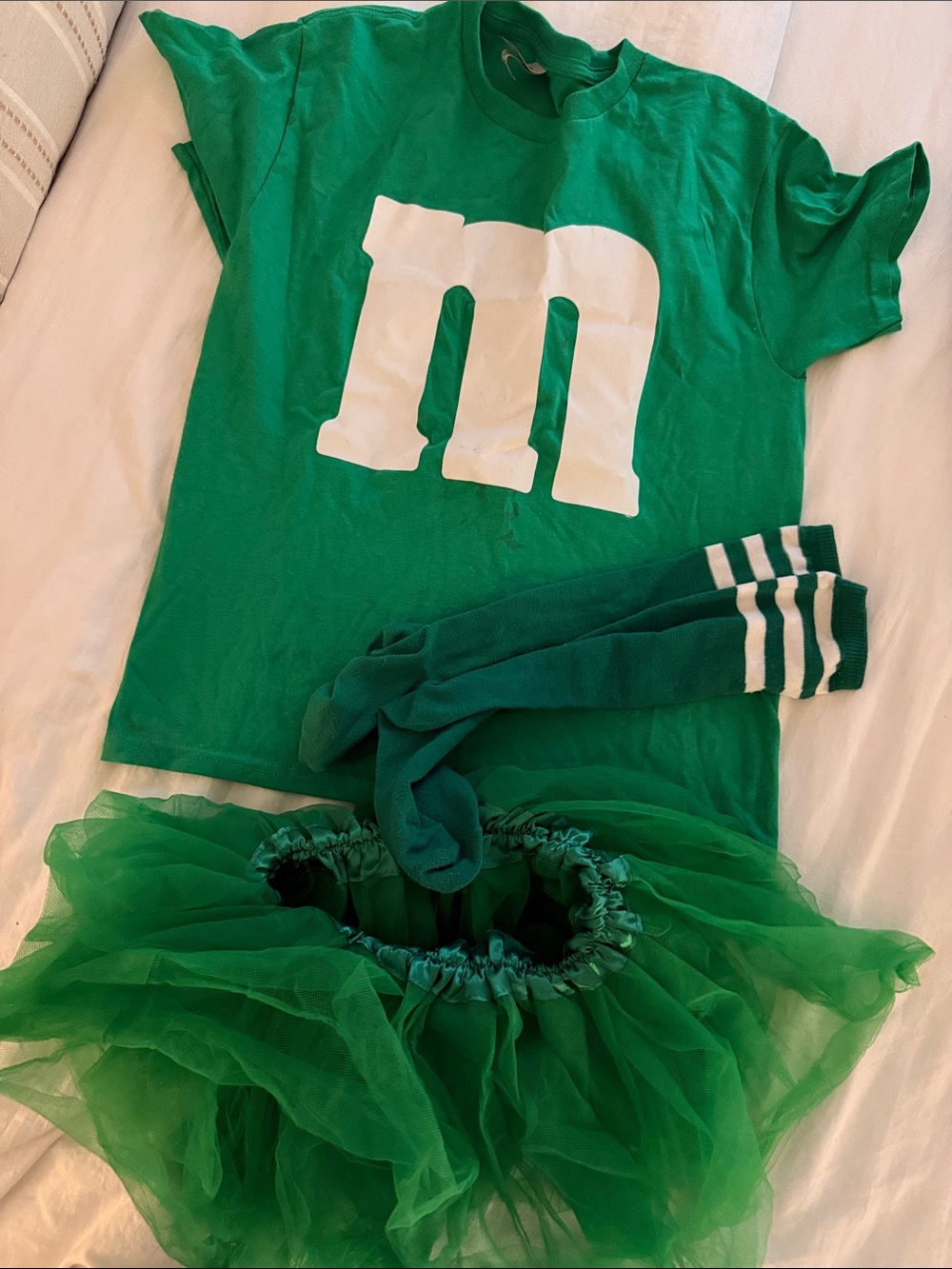 Green M&M Inspired Kids Costume Shirt & Tutu